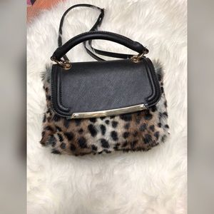 ALDO leopard print fur bag
